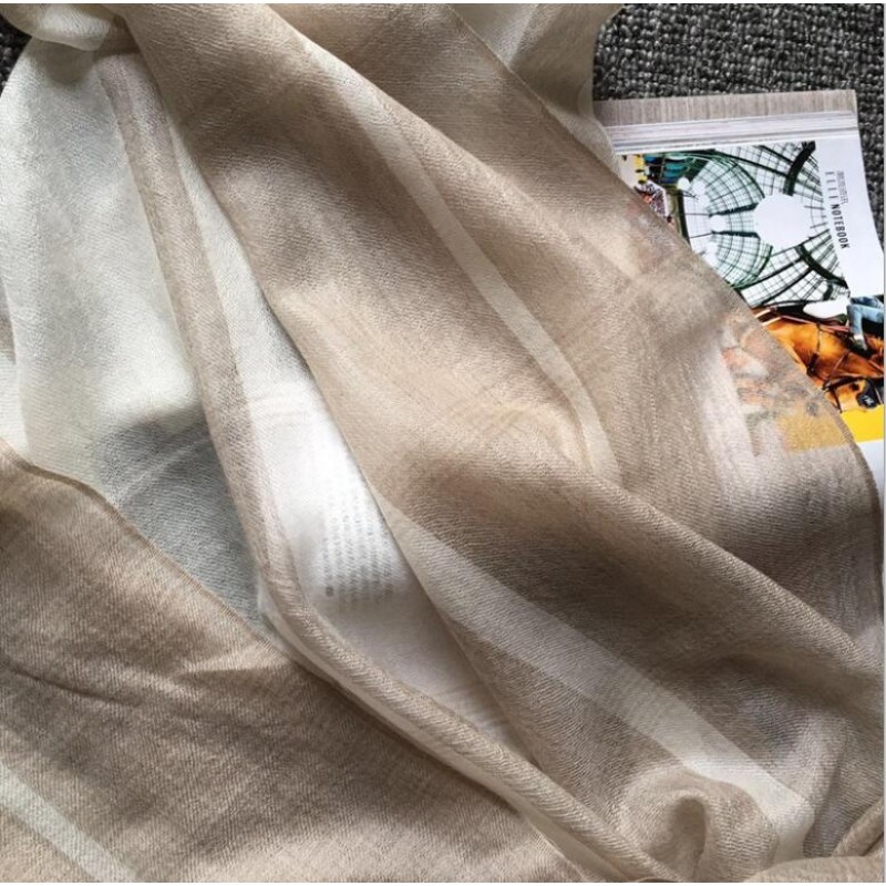 Pure Cashmere Scarves Khaki Plaid Women Fashional Winter Scarf